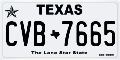 TX license plate CVB7665
