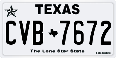 TX license plate CVB7672