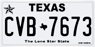 TX license plate CVB7673