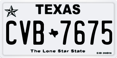 TX license plate CVB7675