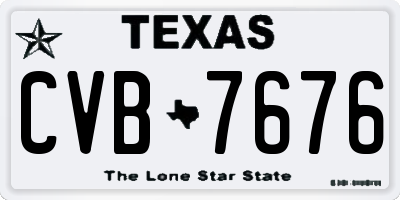 TX license plate CVB7676