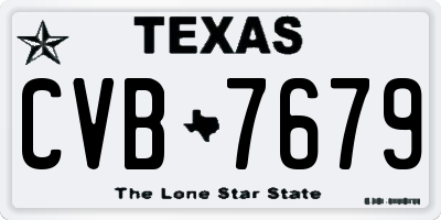 TX license plate CVB7679