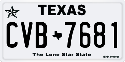 TX license plate CVB7681