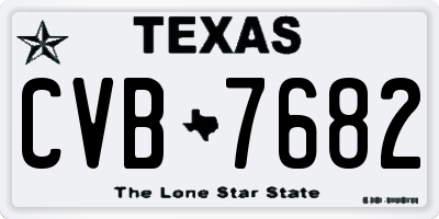 TX license plate CVB7682