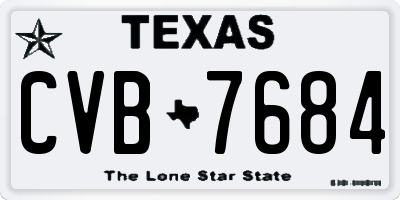 TX license plate CVB7684