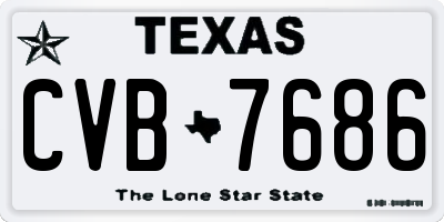 TX license plate CVB7686