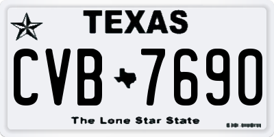 TX license plate CVB7690