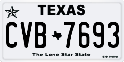 TX license plate CVB7693