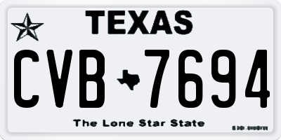 TX license plate CVB7694