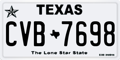 TX license plate CVB7698