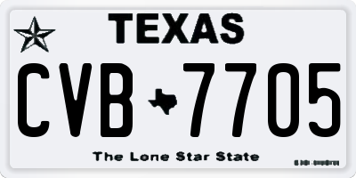 TX license plate CVB7705