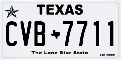 TX license plate CVB7711