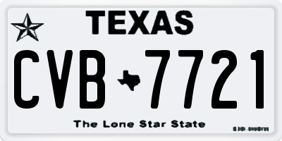 TX license plate CVB7721