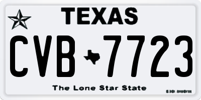 TX license plate CVB7723