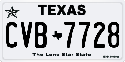 TX license plate CVB7728