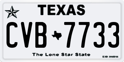 TX license plate CVB7733