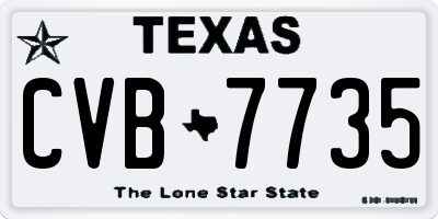 TX license plate CVB7735