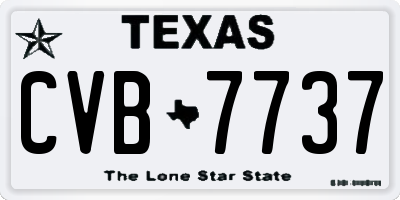 TX license plate CVB7737