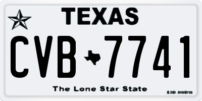 TX license plate CVB7741