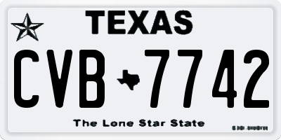 TX license plate CVB7742
