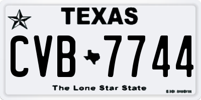 TX license plate CVB7744