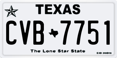 TX license plate CVB7751