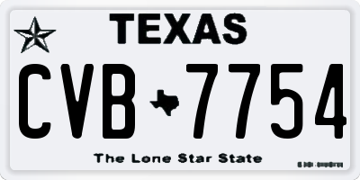 TX license plate CVB7754