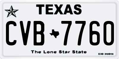 TX license plate CVB7760