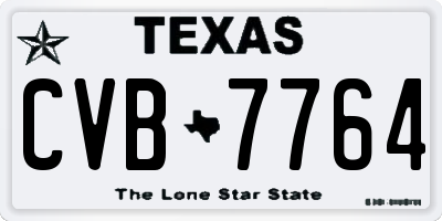 TX license plate CVB7764