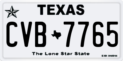 TX license plate CVB7765