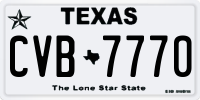 TX license plate CVB7770