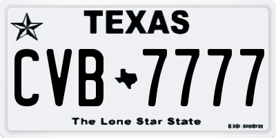 TX license plate CVB7777