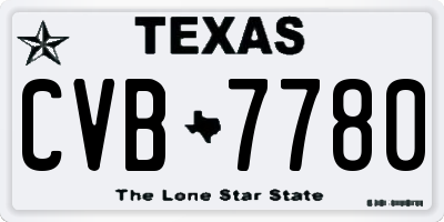 TX license plate CVB7780