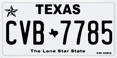 TX license plate CVB7785