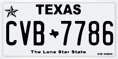 TX license plate CVB7786