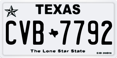 TX license plate CVB7792