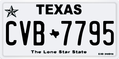 TX license plate CVB7795