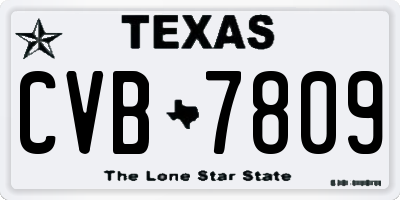 TX license plate CVB7809