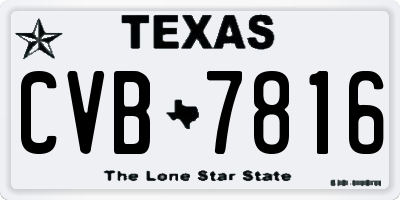 TX license plate CVB7816
