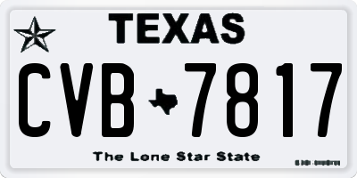 TX license plate CVB7817