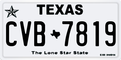 TX license plate CVB7819