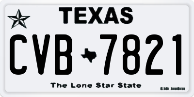 TX license plate CVB7821