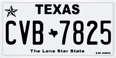 TX license plate CVB7825