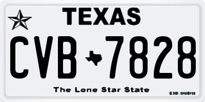 TX license plate CVB7828