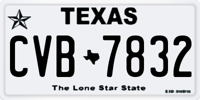 TX license plate CVB7832