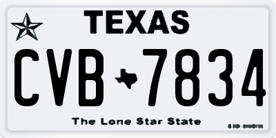 TX license plate CVB7834
