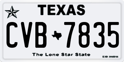 TX license plate CVB7835