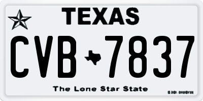 TX license plate CVB7837