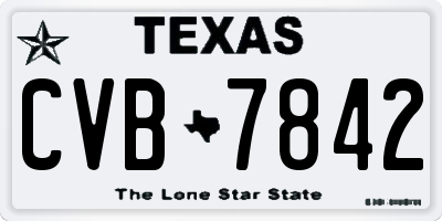 TX license plate CVB7842