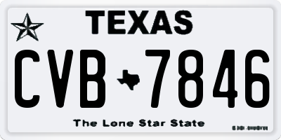 TX license plate CVB7846